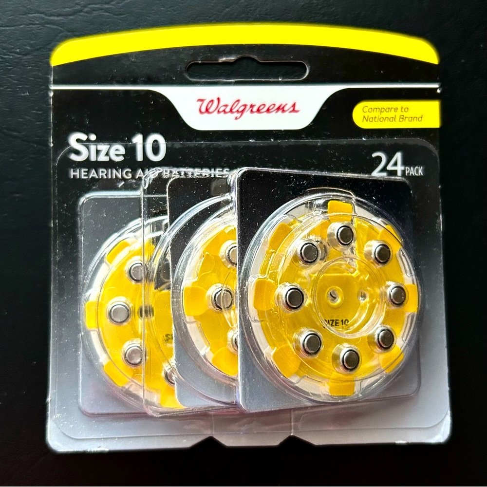 NEW Rayovac Size 10 Zinc Air Hearing Aid Batteries 24 pk